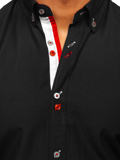 Cămașă neagră mâneca lungă Bolf 20710