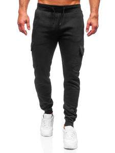 Pantaloni joggers cargo negri Bolf JX8709