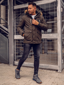 Geacă de iarnă verde Bolf 1827A