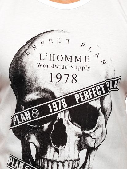 Maiou alb cu imprimeu Bolf 14807