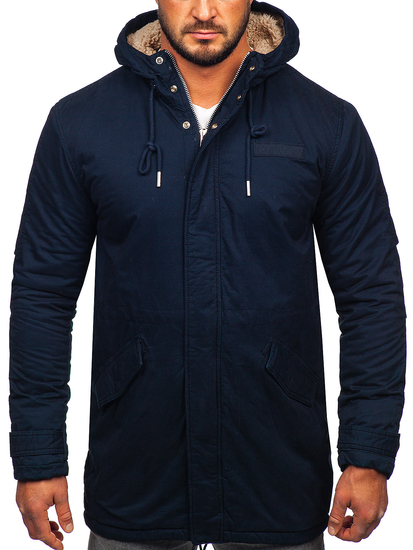 Geacă de iarnă parka bleumarin Bolf EX838