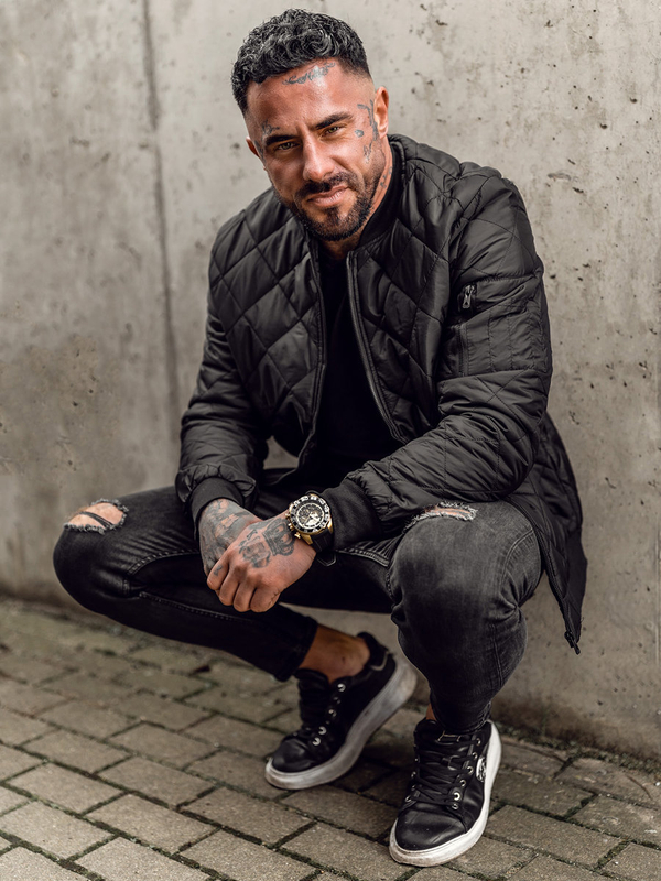 Geacă matlasată bomber neagră Bolf MY-01