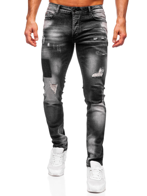 Pantaloni negri pentru bărbați, blugi slim fit Bolf MP0113N