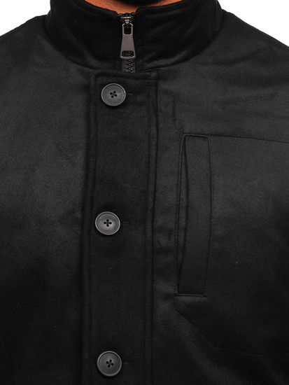 Palton negru de iarnă Bolf M3129