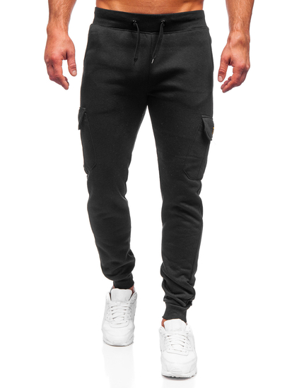 Pantaloni joggers cargo negri Bolf JX8709