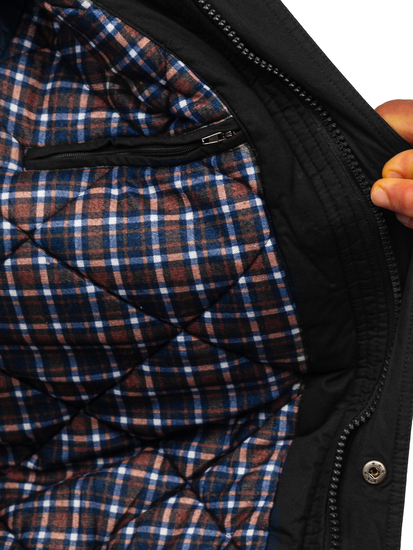 Geacă de iarnă groasă bumbac neagră Bolf 1890