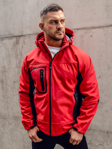 Jachetă softshell pentru bărbați, roșie Bolf T019A