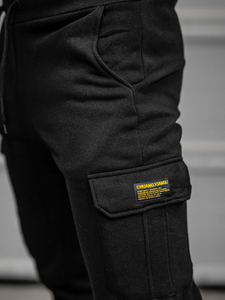 Pantaloni joggers cargo negri Bolf JX8709