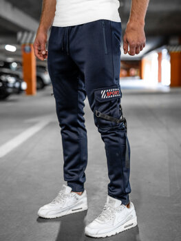  Pantaloni joggers cargo călduroși bleumarin Bolf HW2206