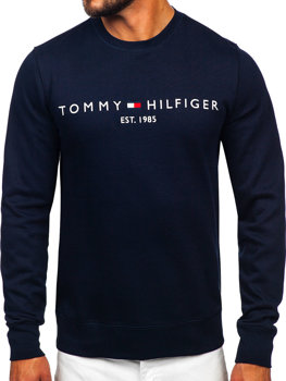 Hanorac pentru bărbați bleumarin fără glugă cu imprimeu Tommy Hilfiger MW0MW11596