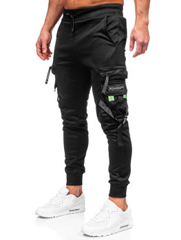 Pantaloni cargo negri pentru bărbați, pantaloni de jogging, pantaloni de trening de la Bolf HS7162