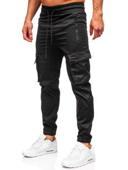 Pantaloni cargo negri pentru bărbați pantaloni de jogging pantaloni de trening de la Bolf HSS300