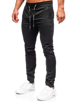 Pantaloni de jogging din material negru pentru bărbați Bolf KA6078