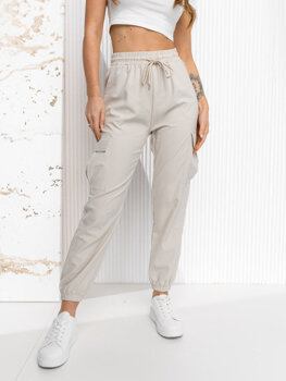 Pantaloni de trening joggers ecru dame Bolf W7866