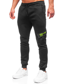 Pantaloni joggers cargo călduroși negri Bolf HW2173