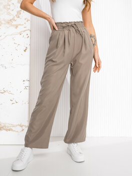 Pantaloni largi bej dame Bolf W7865