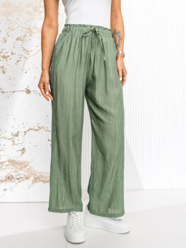 Pantaloni largi verzi dame Bolf W7970