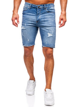 Pantaloni scurți albaștri din denim pentru bărbați Bolf 0366