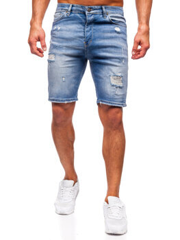 Pantaloni scurți albaștri din denim pentru bărbați Bolf 0367