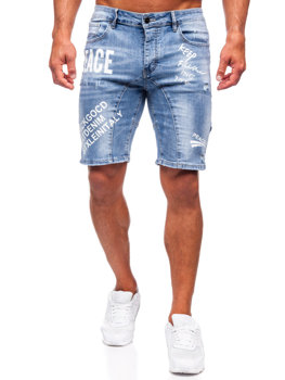 Pantaloni scurți albaștri din denim pentru bărbați Bolf MP0259BC