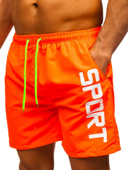 Pantaloni scurți de înot portocalii pentru bărbați de la Bolf HN109
