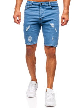 Pantaloni scurți din denim bleumarin pentru bărbați Bolf 0735