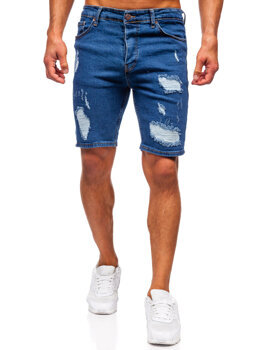 Pantaloni scurți din denim bleumarin pentru bărbați Bolf 0790