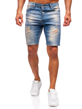 Pantaloni scurți din denim pentru bărbați bleumarin Bolf 0585