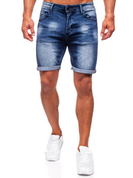 Pantaloni scurți din denim pentru bărbați bleumarin Bolf MP0260BS