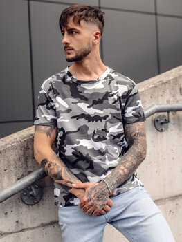 Tricou camo gri pentru bărbați Bolf S807A1