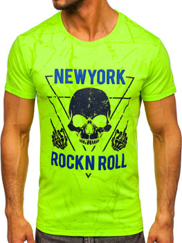 Tricou cu imprimeu  verde-neon Bolf Y70030