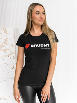 Tricou negru de dama din colectia Igor Brudny cu imprimeu 01