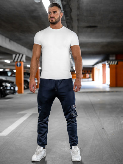  Pantaloni joggers cargo călduroși bleumarin Bolf HW2206