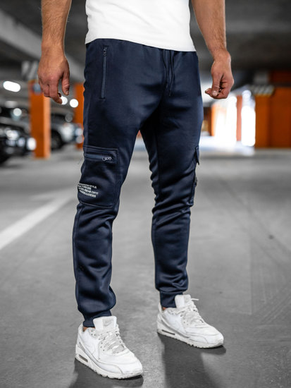  Pantaloni joggers cargo călduroși bleumarin Bolf HW2206