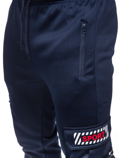  Pantaloni joggers cargo călduroși bleumarin Bolf HW2206