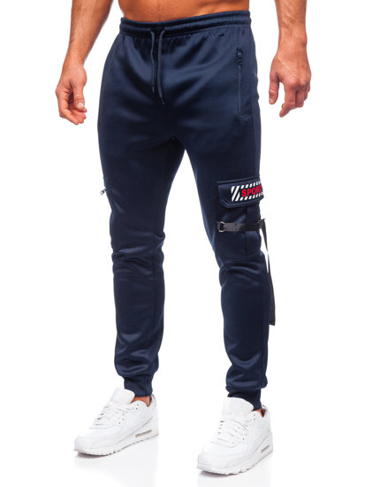  Pantaloni joggers cargo călduroși bleumarin Bolf HW2206