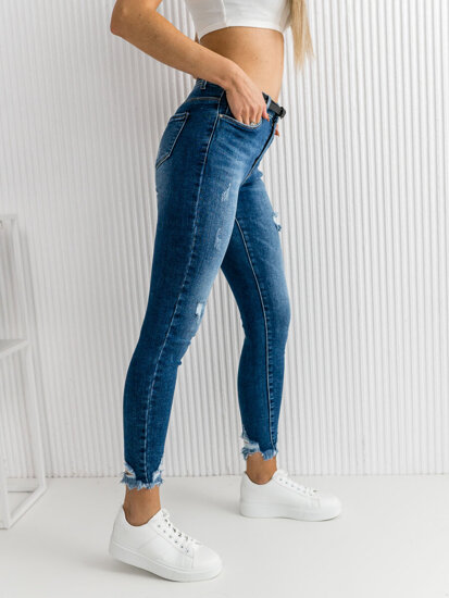 Blugi bleumarin skinny cu curea dame Bolf S3958-C