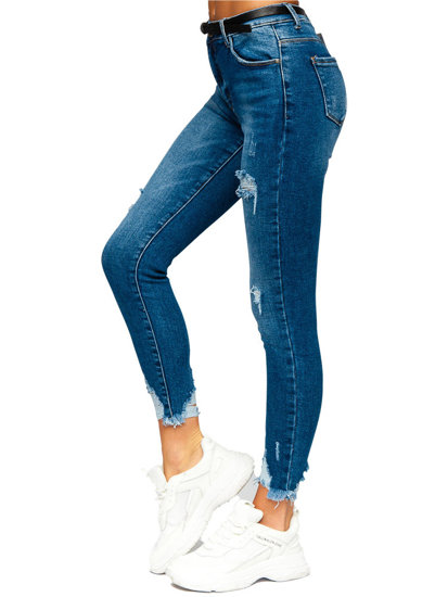 Blugi bleumarin skinny cu curea dame Bolf S3958-C