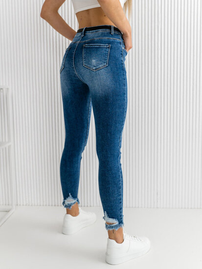 Blugi bleumarin skinny cu curea dame Bolf S3958-C