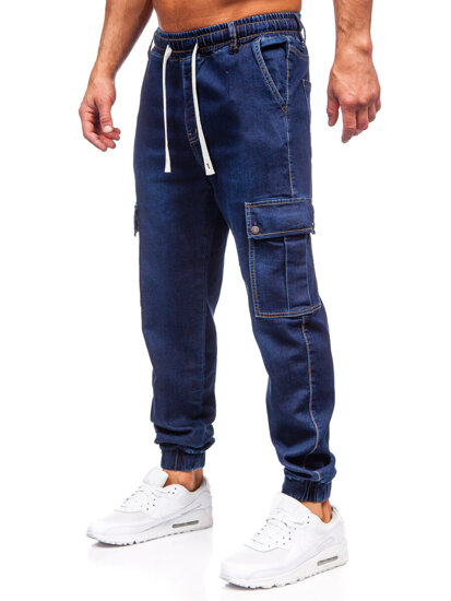 Blugi joggers cargo bleumarin Bolf 8113