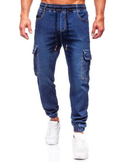 Blugi joggers cargo bleumarin Bolf 8115