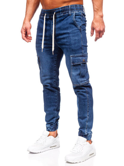 Blugi joggers cargo bleumarin Bolf 8117