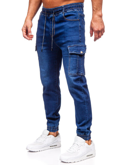 Blugi joggers cargo bleumarin Bolf 8123