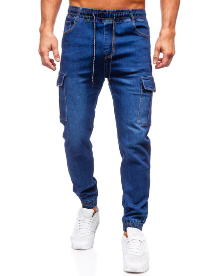 Blugi joggers cargo bleumarin Bolf 8123