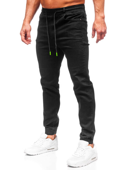 Blugi joggers cargo negri Bolf 8105