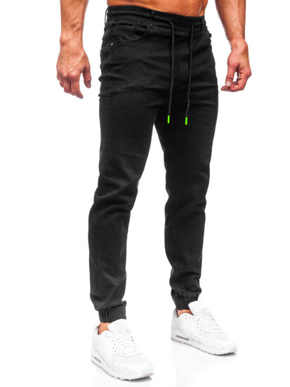 Blugi joggers cargo negri Bolf 8105