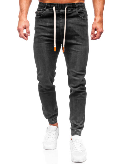 Blugi joggers cargo negri Bolf 9070