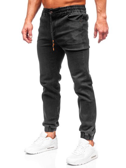 Blugi joggers cargo negri Bolf 9101