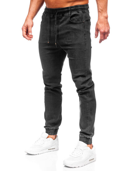 Blugi joggers cargo negri Bolf 9102