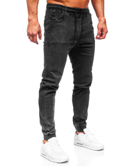 Blugi joggers cargo negri Bolf 9102